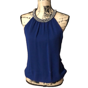 Embellished Neck Trim Top